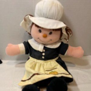 VTG 1996 Thanksgiving Pilgrim Girl Plush Doll 17"